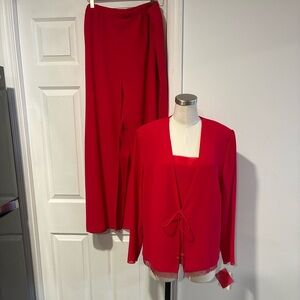 Ursula of Switzerland red 3 pc. evening pantsuit 18-20